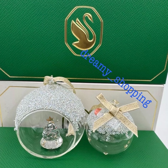 NIB Swarovski Exclusive 2023 Balls With Christmas Tree Set/2 Ornaments #5658125 - Picture 3 of 16